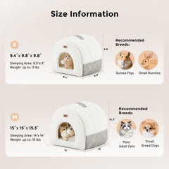 ZOMISIA cat bed cave interior plush sherpa lining delivers cozy warmth.