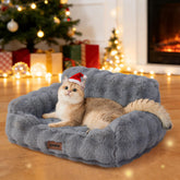 ZOMISIA cat couch bed orthopedic egg-foam core supports head and neck for restful naps.