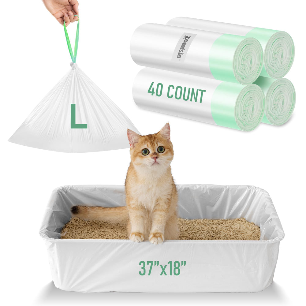 ZOMISIA cat litter liners 40-count pack fits open-style boxes for daily use
