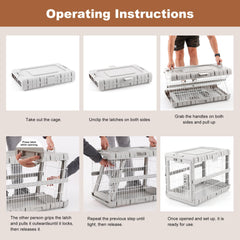 ZOMISIA crate with wheels and handles for easy movement