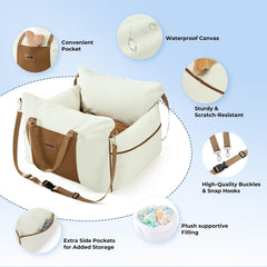 ZOMISIA dog car seat carrying strap enables easy travel and airport pickups.