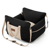 ZOMISIA dog car seat front view shows secure belt path for safer drives.