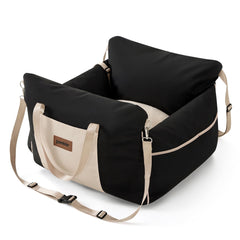 ZOMISIA dog car seat front view shows secure belt path for safer drives.