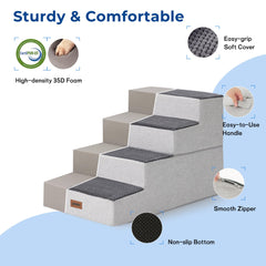 ZOMISIA dog stairs assembled image illustrating quick setup