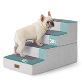 ZOMISIA dog stairs 4-steps front view showing sturdy support for large dogs