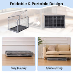 ZOMISIA double-door dog crate top-front design supports simple placement and better airflow.