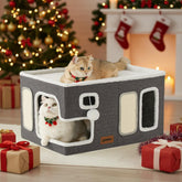 ZOMISIA extra-wide cat house interior, private den for indoor cats and multi-cat homes