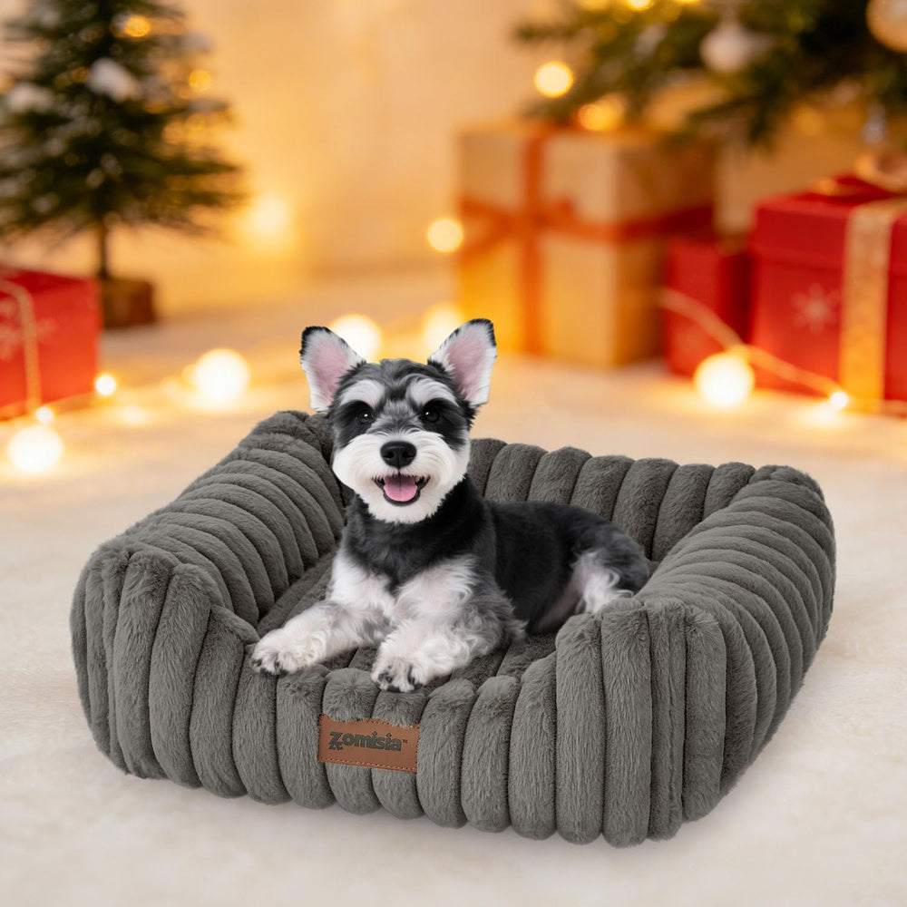ZOMISIA small dog bed main view highlighting plush support for restful naps