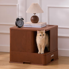 ZOMISIA XL litter box with hallway entry reduces mess and spills.