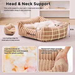 ZOMISIA large cat beds closeup faux rabbit fur fabric — cozy warmth and snuggling feel.