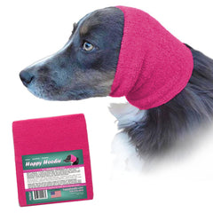ZONI PETS Happy Hoodie front view pink calms anxious pets during grooming.