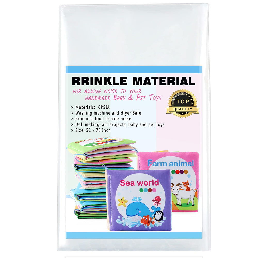 Zonon noise-making crinkle paper sheet close-up, durable PET film for long-lasting fun