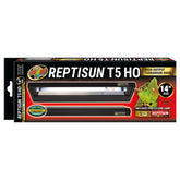 Zoo Med 5.0 T5HO Terrarium Hood front view, showcasing a low-profile design for compact reptile setups.