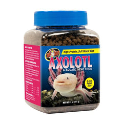 Pellets suaves de Zoo Med, fáciles de comer para axolotls.