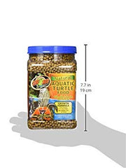 Zoo Med Aquatic Turtle Food Growth Formula USA-made packaging and quality emphasis.