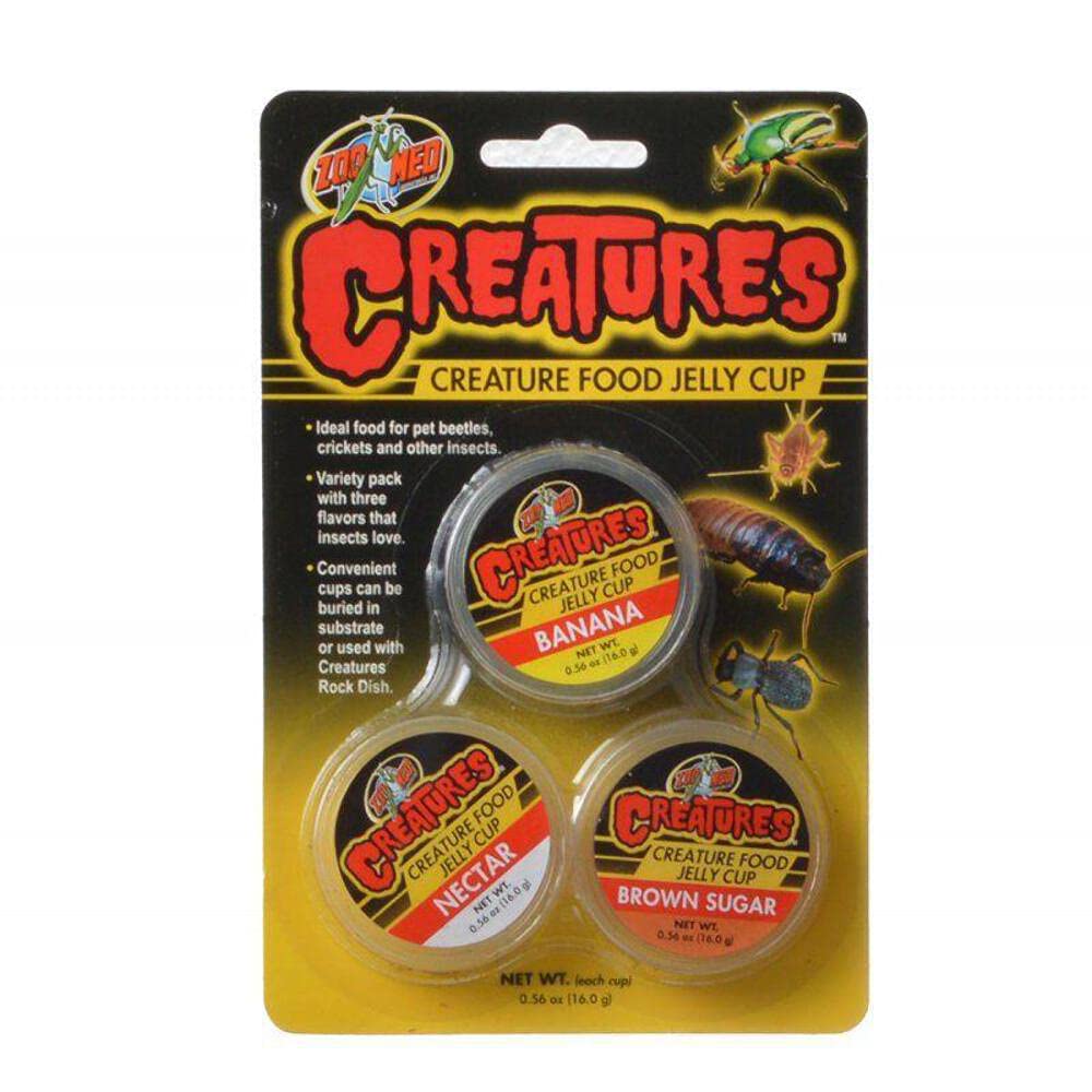 Zoo Med Creatures Food Jelly Cup pack front view for easy insect feeding