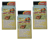 Zoo Med hermit crab salt water conditioner three-pack bottles support mineral balance.