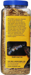 Zoo Med Large Sun-Dried Red Shrimp packaging highlights a protein-rich snack for large fish