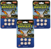 Zoo Med Mini Banquet Block Feeders front-pack view showing 18 blocks for simple feeding.