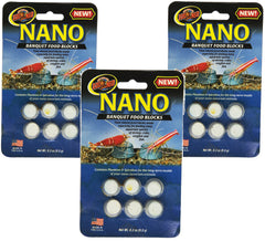 Zoo Med nano banquet block mini pack demonstrates time-release feeding for shrimp and nano species.
