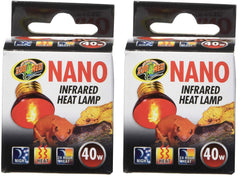 Zoo Med nano infrared heat lamps 40W pack shot for compact terrariums and reliable heat.
