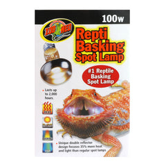 Zoo Med Repti Basking Spot Lamp 100W pack of 3 emits focused heat for basking.