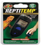 Zoo Med Repti Temp digital infrared thermometer is a compact handheld tool for quick terrarium temperature checks.