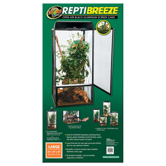 Zoo Med ReptiBreeze large screen cage front door for easy access and maintenance.