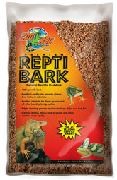 Zoo Med Reptile Bark Fir Bedding 8qt pack demonstrates natural, humidity-friendly substrate.