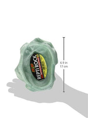 Zoo Med Reptile Rock Water Dish, side view, durable non-porous surface resists stains.