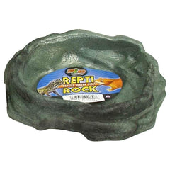 Zoo Med Reptile Rock Water Dish, top view, natural look for safe water access.