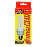 Zoo Med ReptiSun 10.0 Mini bulb close-up highlighting UVB output for reptiles.