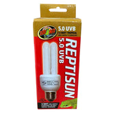 Zoo Med Reptisun 5.0 Mini front view, compact UVB light for small terrariums.
