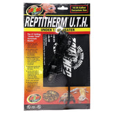 Zoo Med Reptitherm Undertank Heater 6x8 packaging highlights US-made quality and ready warmth.