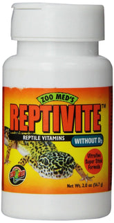 Zoo Med ReptiVite no-D3 bottle front for calcium-based reptile bone support