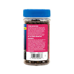 Zoo Med axolotl food pellets close-up highlight balanced nutrition for growth.