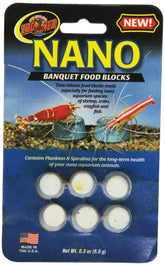 Zoo Med Nano Banquet Block Mini packaging; time-release feeding for freshwater and saltwater tanks