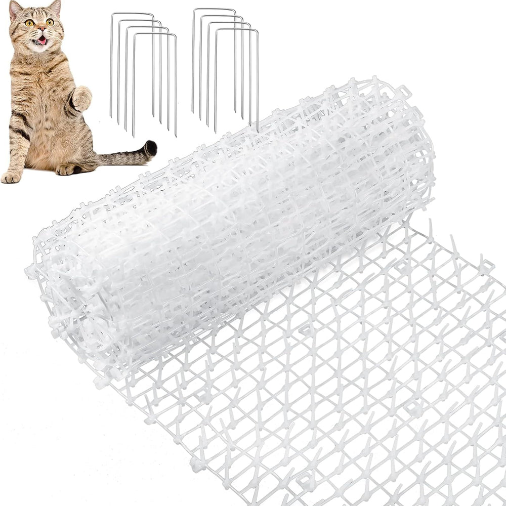 Zopeal cat repellent mat with spikes deters pets from furniture or gardens.