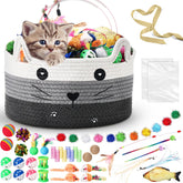 Zopeal cat storage basket with colorful toys for organized play.
