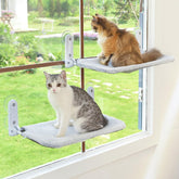 Zoratoo cat window perch cordless braced frame provides stable multi-cat seating for window viewing