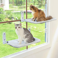 Zoratoo cat window perch cordless braced frame provides stable multi-cat seating for window viewing