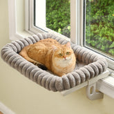 Zoratoo Cloud-Cuddle window perch with 4-sided bolster for cozy sunlit naps.