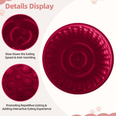 ZOURYNUA lick bowl image showing treat-dispensing action for extended licking sessions