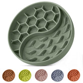 ZOURYNUA slow feeder bowl green front view promotes mindful eating for small pets.