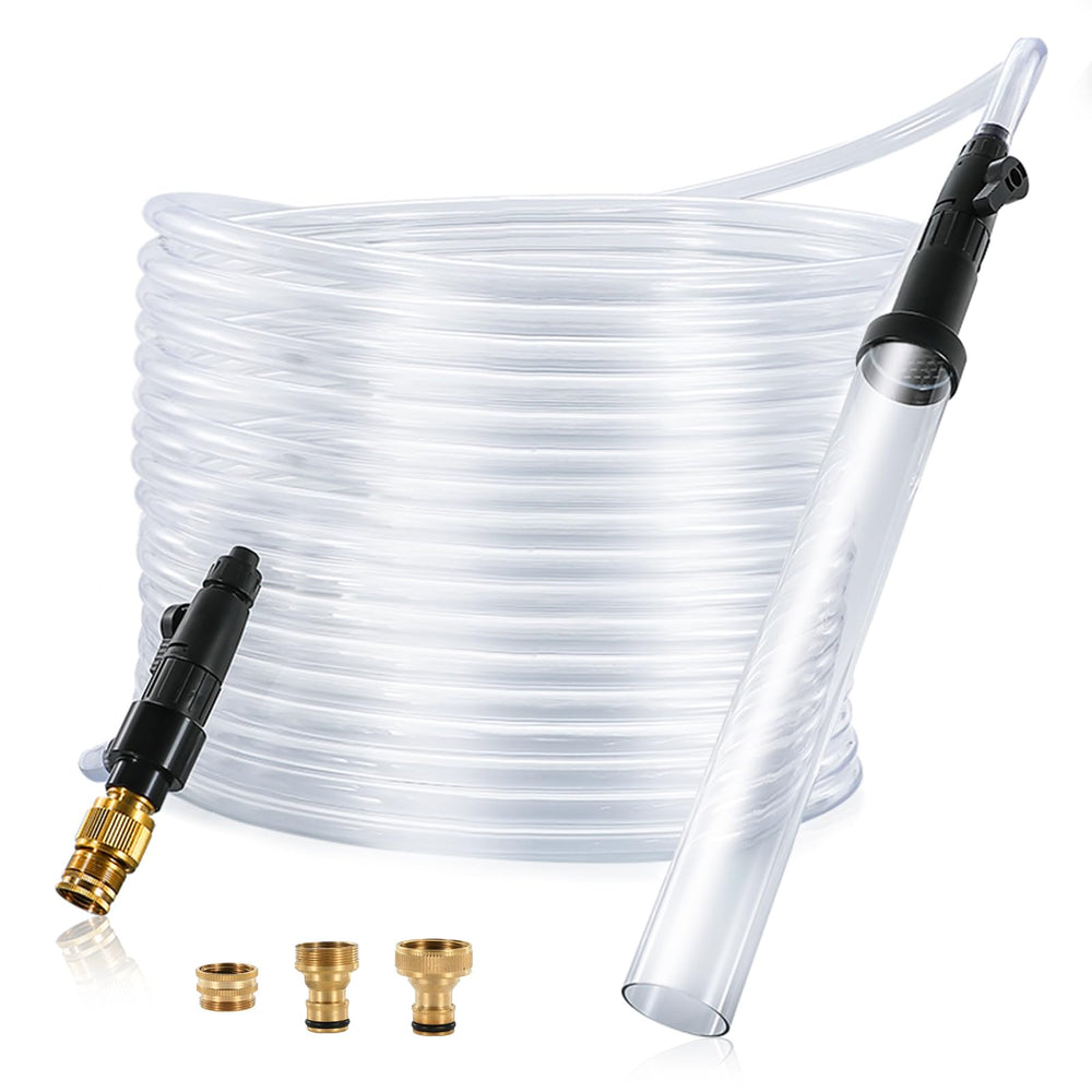 ZRDR Aquarium Siphon Cleaner assembled for quick setup and convenient water changes.
