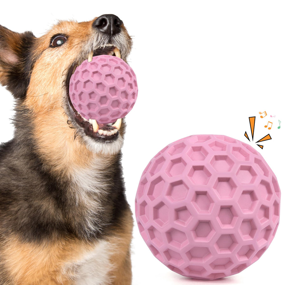 ZRIFAQESW tough dog chew ball closeup shows durable rubber for aggressive chewers.