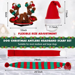 Zubebe green-striped dog scarf adds warm style for winter celebrations