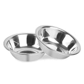 ZUFECY two-pack cat bowls stainless steel closeup highlights durable, easy-to-clean surface for daily feeding