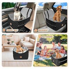 Zuffeloria dog car seat safety clip demonstrates reliable anchoring and restraint.