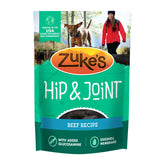 Zuke’s Hip and Joint front packaging shows real beef treats for dogs